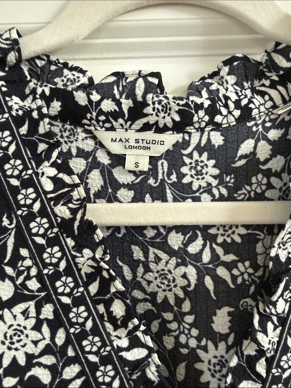 Max Studio Black & White Floral Tiered Maxi Dress - Picture 2 of 3
